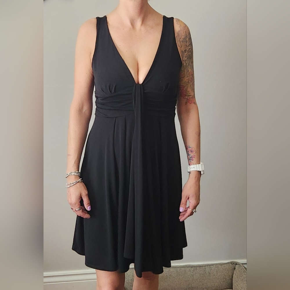 Black V Neck Dress